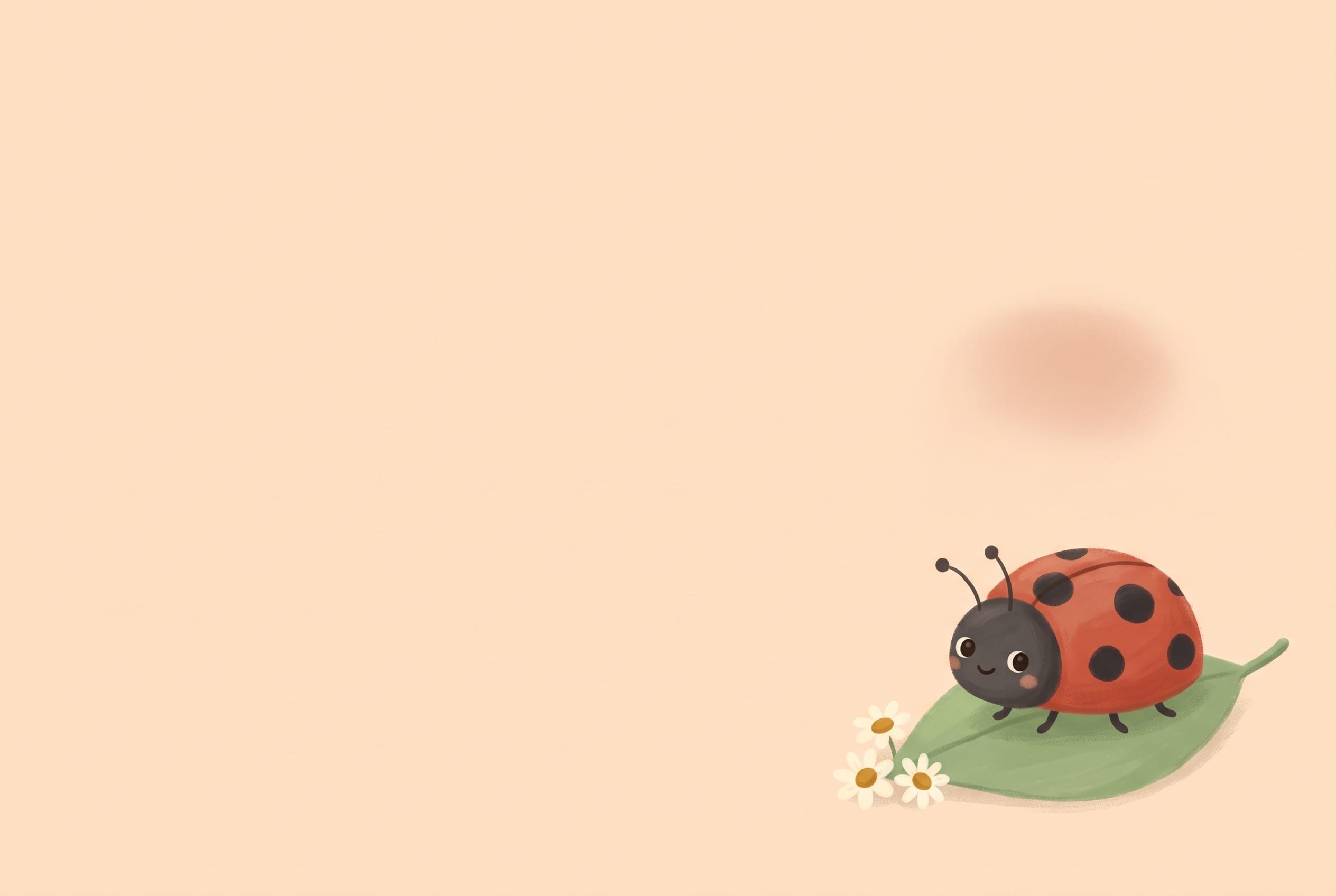 Cute ladybug on a daisy leaf: Little Ladybugs Toddler Program